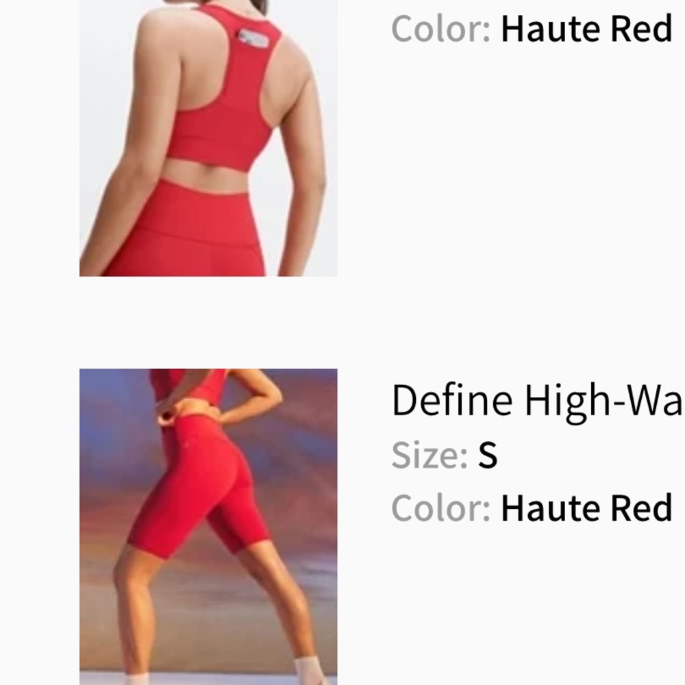 Fabletics red workout set